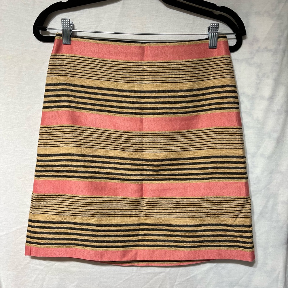 LOFT Pink and Tan Mini Pencil Skirt Resort Wear